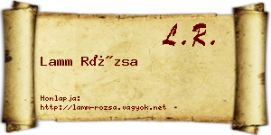 Lamm Rózsa névjegykártya